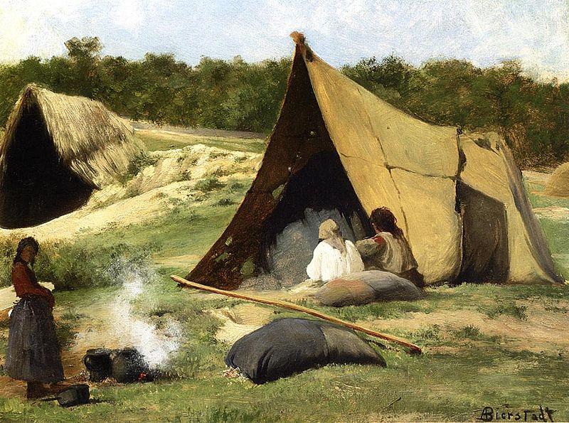 Albert Bierstadt Indian_Camp France oil painting art